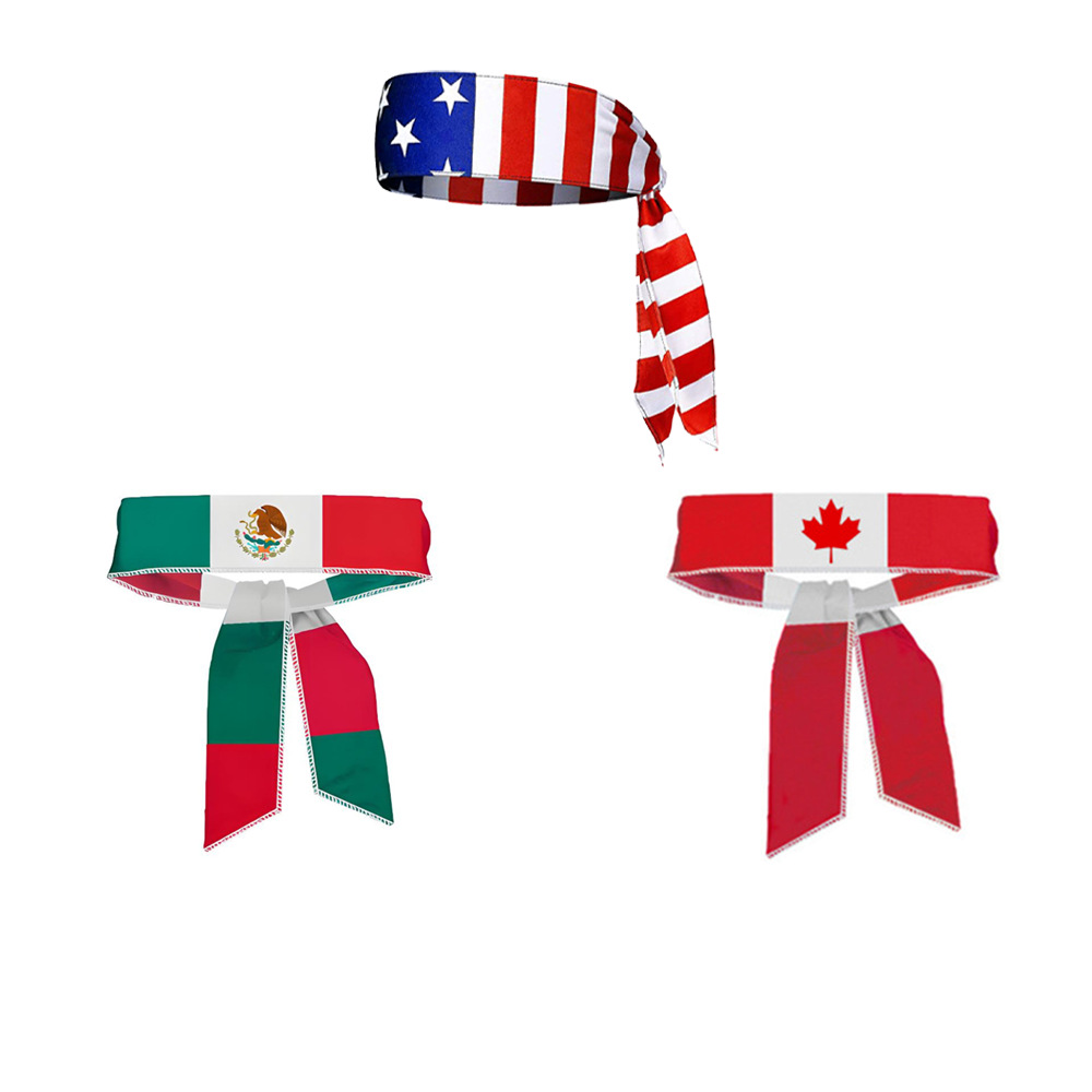 Diademas Personalizadas Wufu para la Copa Mundial 2026 de EE. UU., Canadá y México - Accesorios para Fanáticos, Diademas Decorativas para Eventos Deportivos, Pañuelos Personalizados para la Cabeza