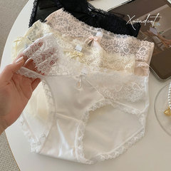 French sexy hollow lace underwear for women transparent soft mesh thin breathable low waist packing girl pure desire briefs