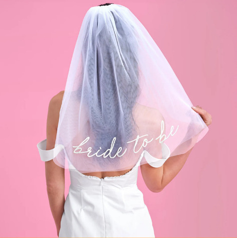 Bride to be新娘头纱新娘派对轻纱礼服拍照头饰头纱白Bride Veil|undefined
