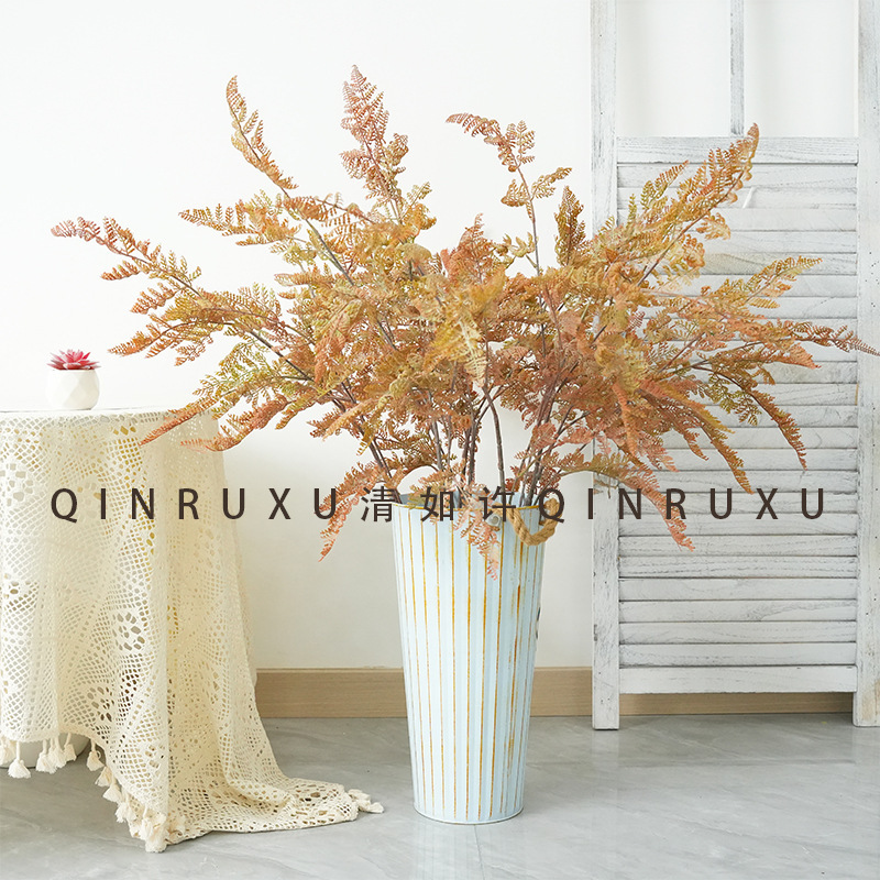 Clearance High Branch Autumn Color Simulation Plant Leaf Decoration Japanese Atmosphere Photography Props Retro Dry Leaves Ornaments