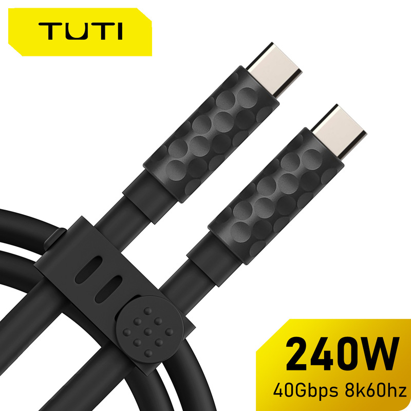 Tuti usb4 full-function data line 8k60hz 240w fast charging lightning 4 type-c male-to-male data line