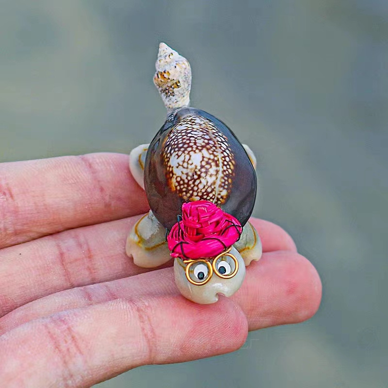 조개 껍데기 아기 거북이 1개 (색상 랜덤, 맞춤 제작 가능)