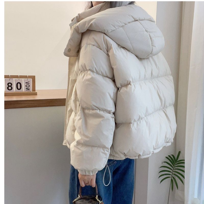 棉服女短款2025新款韩版宽松大码棉衣时尚连帽百搭薄款爆款棉袄潮|undefined