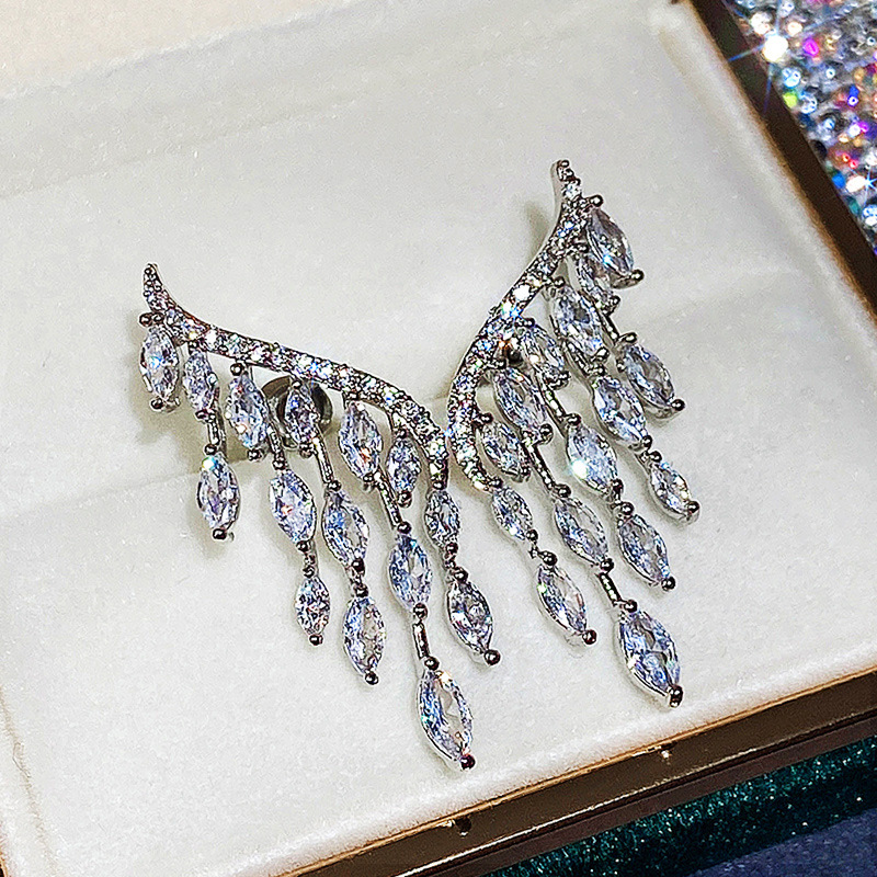 Sieraden set ring en oorbellen engelenvleugels verstelbaar dames_voghion.com
