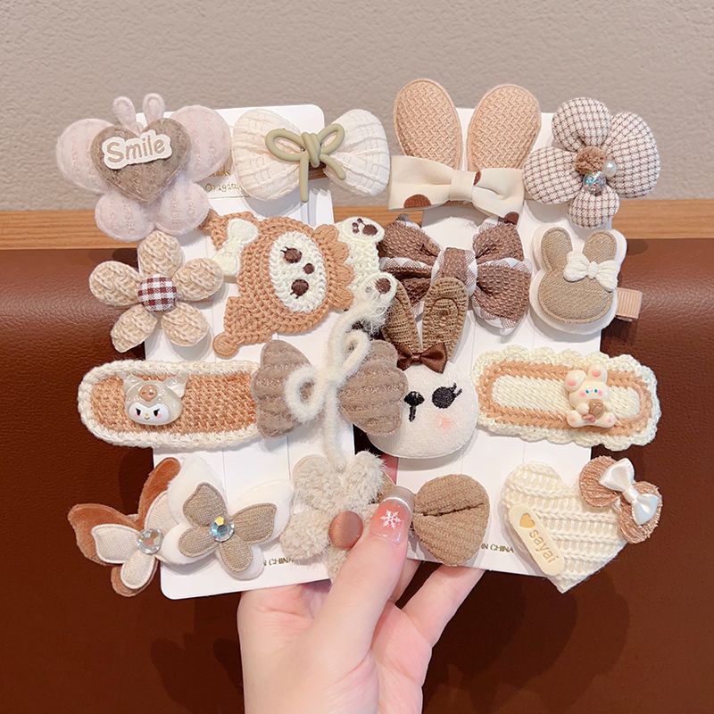 Horquilla para niños de color café con leche, clip de pelo de tela completamente cubierto para bebés, niña, bebé lindo, sin dañar la horquilla, tocado