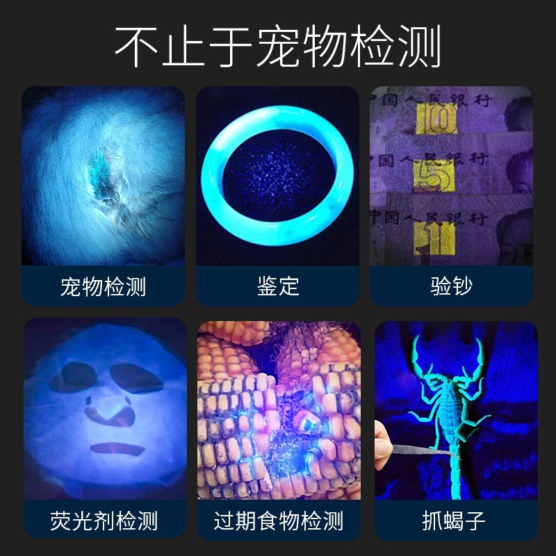 迷你随身紫光手电筒鉴定检测猫藓灯铝合金便携式检测手电筒|undefined