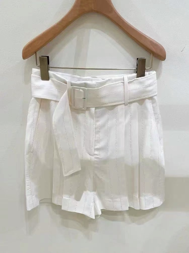 GraceChic 2025 New French Elegant Early Spring Sequin Striped Chic Blazer + Shorts Set_voghion.com