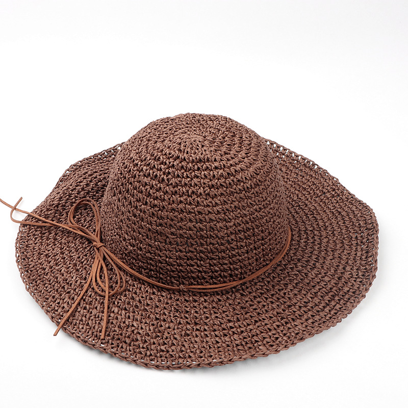 Women's Casual Beach Solid Color Big Eaves Sun Hat display picture 19