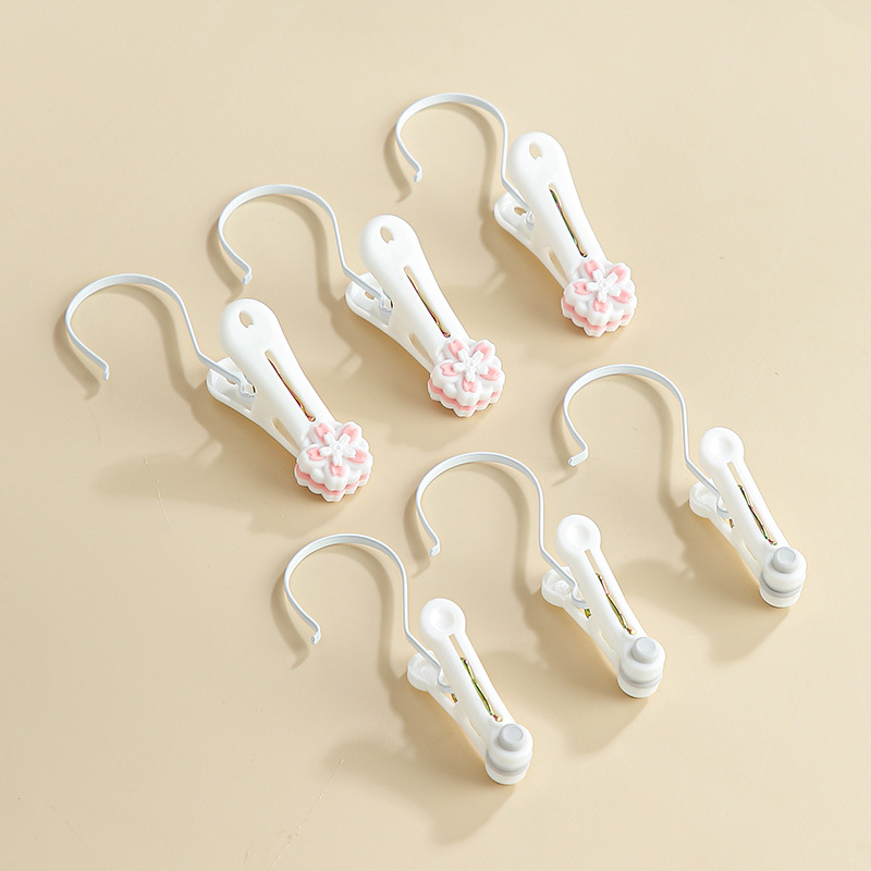 Cross-border travel multi-functional soft rubber hook clip storage drying wardrobe hanging portable clip kitchen classification