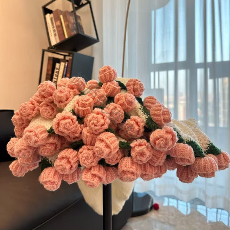 完成したバラの花束ブランケット、昼寝ブランケット、ガールフレンドへのバレンタインデーギフト、99個の花ブランケット、バラの花ブランケット|undefined