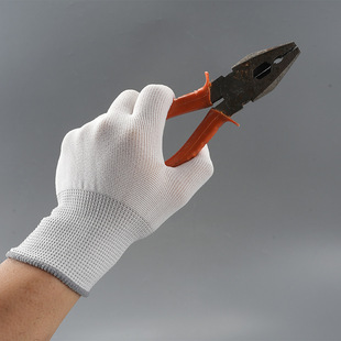 Nylon Pu Coated Finger Work Gloves Non-Slip Wear-Resistant Pu Coated Finger Gloves Factory Workshop Work Hand Protection Gloves