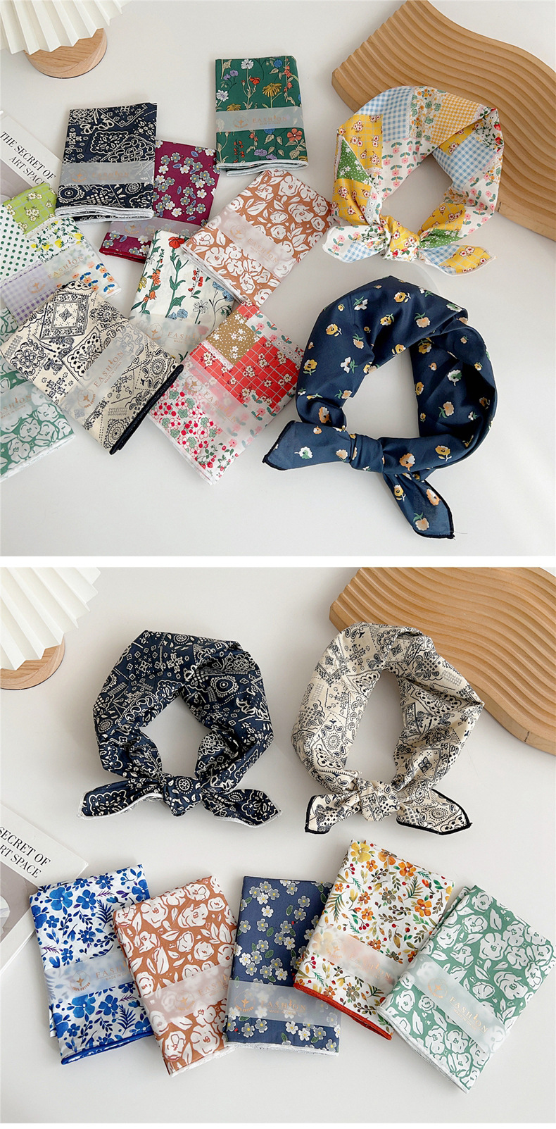 Femmes Style Simple Fleur Coton Et Lin Impression Foulard display picture 1