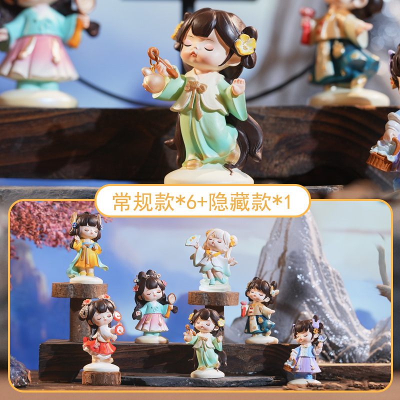 古韵古香安妮宝贝盲盒创意古风安妮公仔潮玩手办桌面玩偶礼品批发