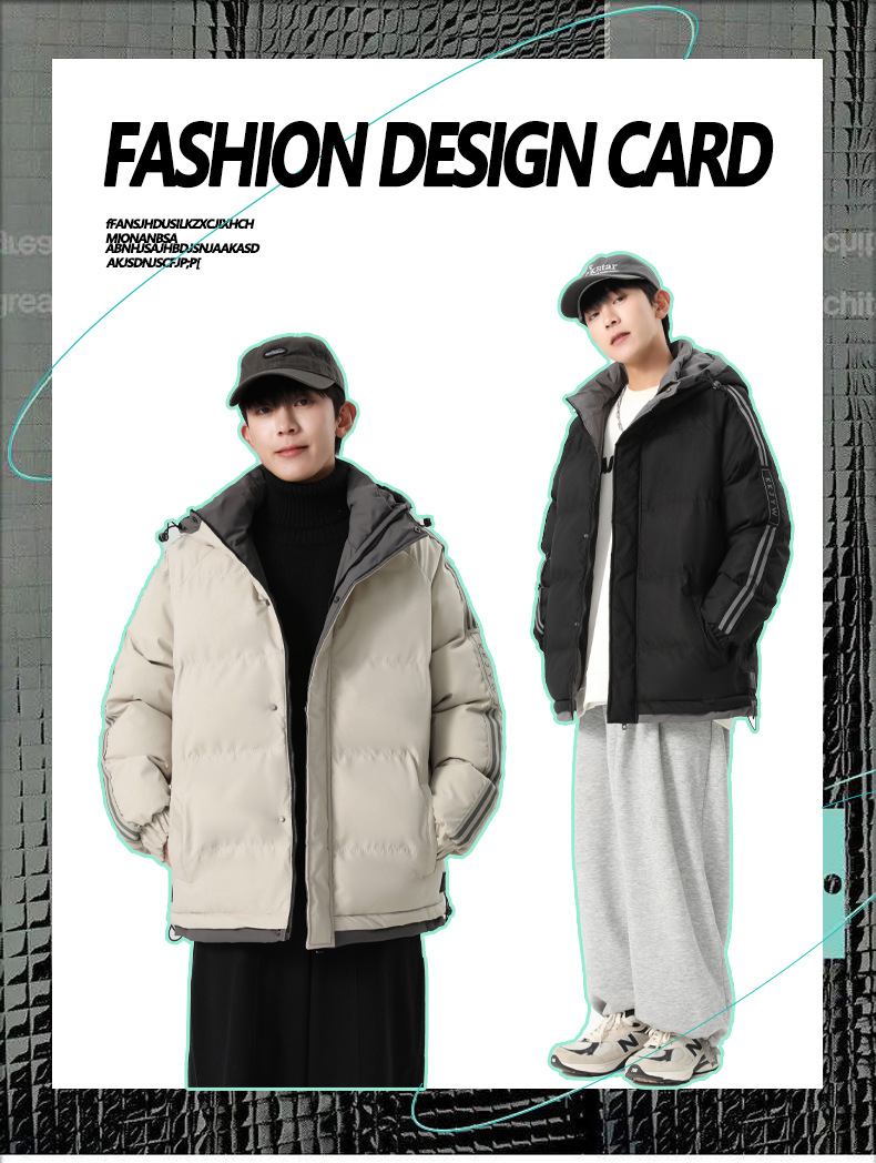 Men's Thickened Cotton Padded Jacket Loose Fit Oversized Coat_voghion.com