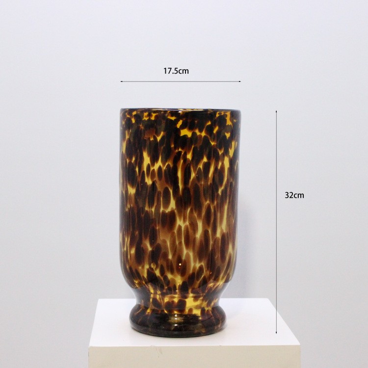 (exportación de la cola simple) tazas de vidrio de tortuga leopardo estampado de llama ornamentos floral decorativo vintage creativo vasijas ornamentos de mesa