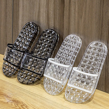 透明水晶亲子拖鞋男夏简约家居室内经典潮流轻便家用一字凉拖女潮
