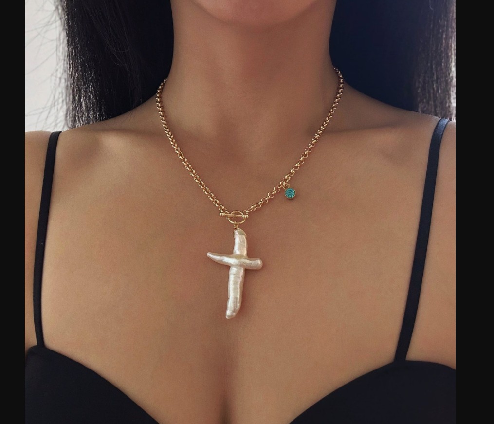 43CM O 체인 크로스 목걸이