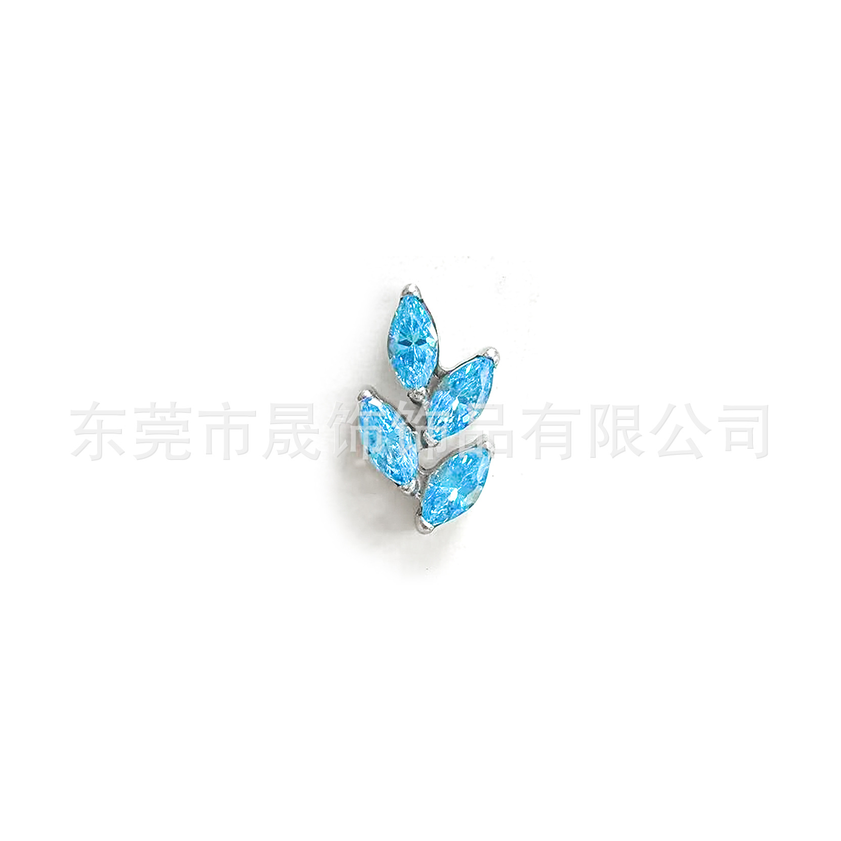 F136 Titanium 马眼 Leaf Ear Stud Set With 5A Cubic Zirconia Helix Cartilage Stud G23 Implant Grade Titanium 人体 Piercing Jewelry
