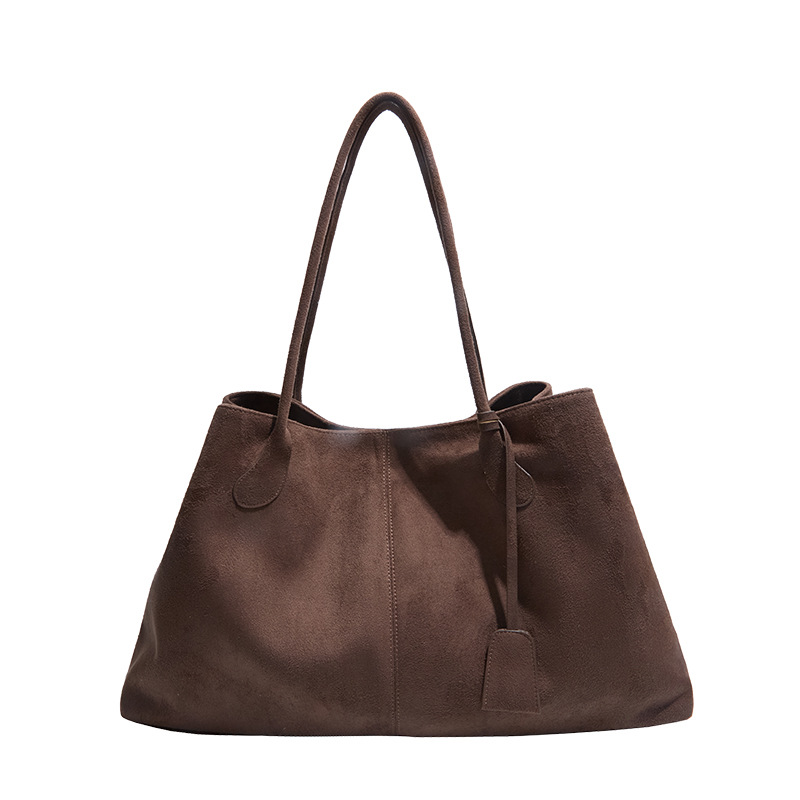 Suede Bag Women's 2025 New Trendy Autumn and Winter Retro Shoulder Bag Large Capacity Commuter Tote Bag