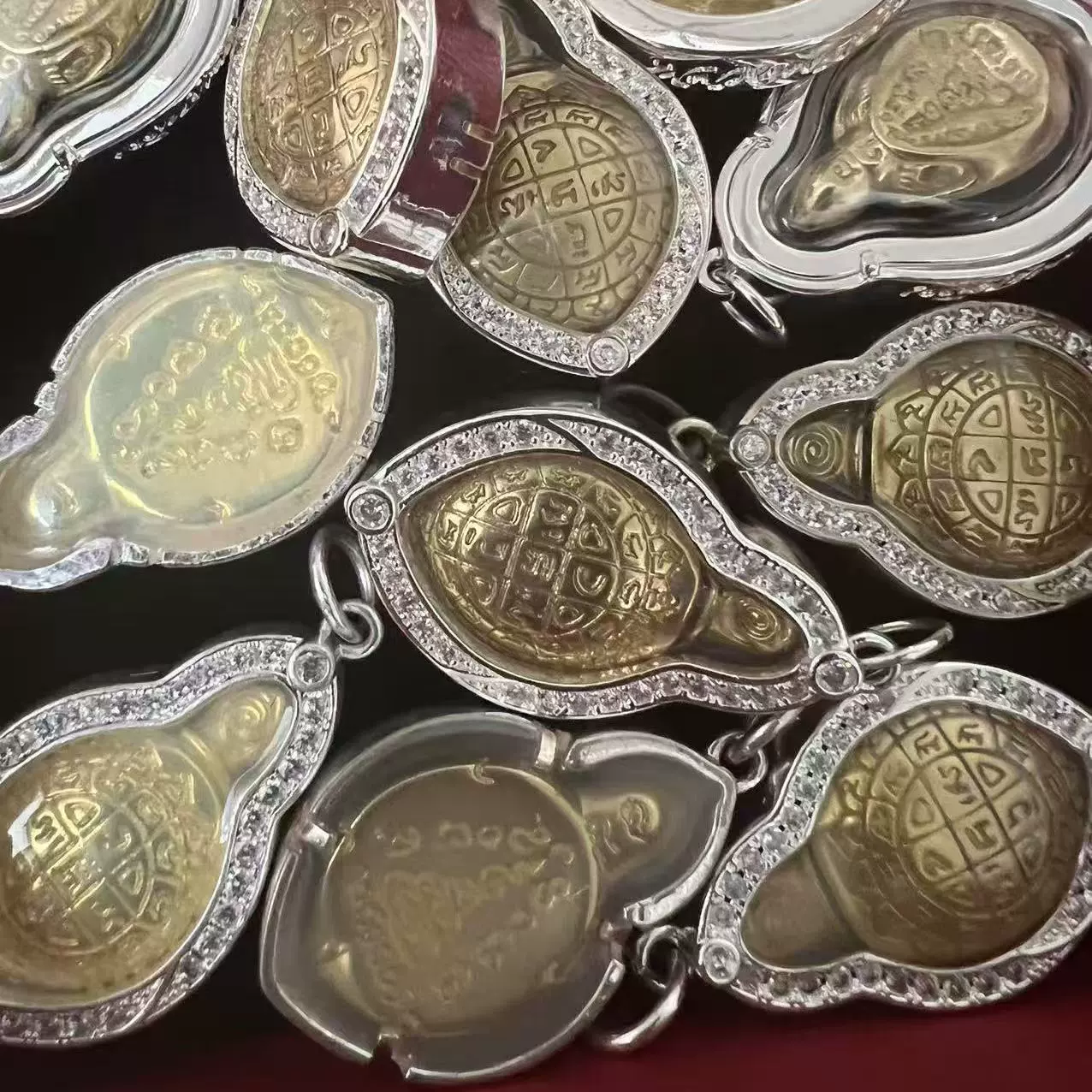 Чистка долга Таиландская черепаха Лунпо Silver 2560 буровая оболочка кулон вегетарианская еда и богатство набор амулетов с одной детали доставка