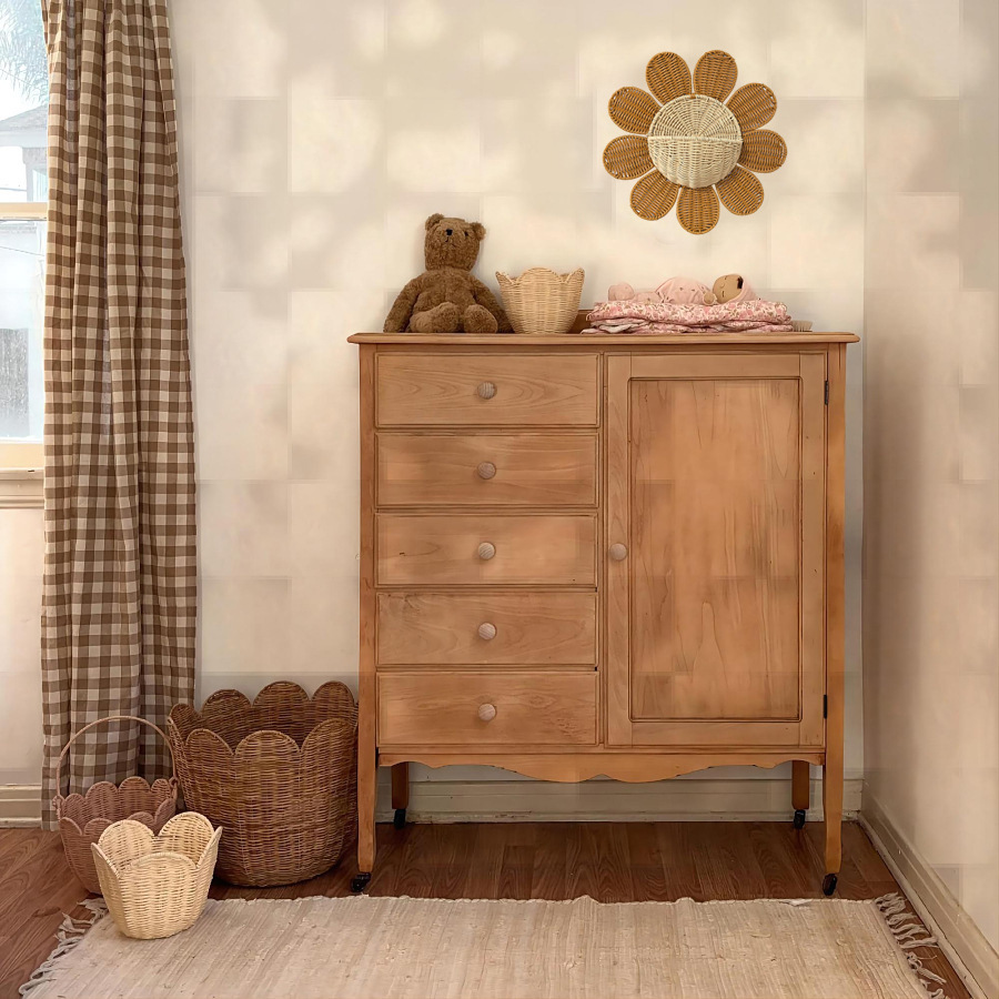 Canasta de pared de ratán nórdico Canasta de almacenamiento de llave de entrada Baño B & B Habitación infantil Decoración de pared Canasta de almacenamiento