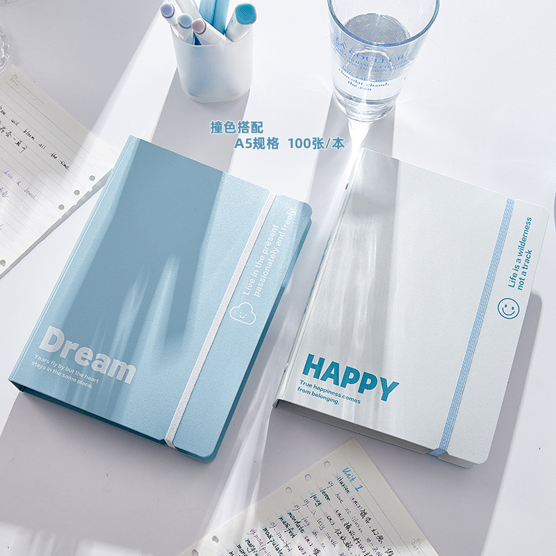 Cuaderno de mano simple pequeño y fresco de alto valor de la cara del estudiante desmontable cuaderno de lectura de hoja