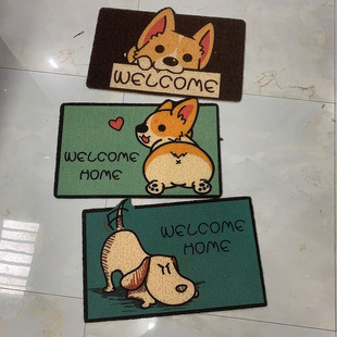 Entrance Door Floor Mat Wire Ring Entrance Door Mat No-Wash Cartoon Mat No-Care Stain-Resistant Anti-Slip Foot Mat Carpet