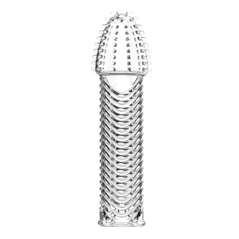 Four-Pronged Wolf Tooth Textured Condom Sleeve with Spiked Stimulation and Delay Lock — detail image 12