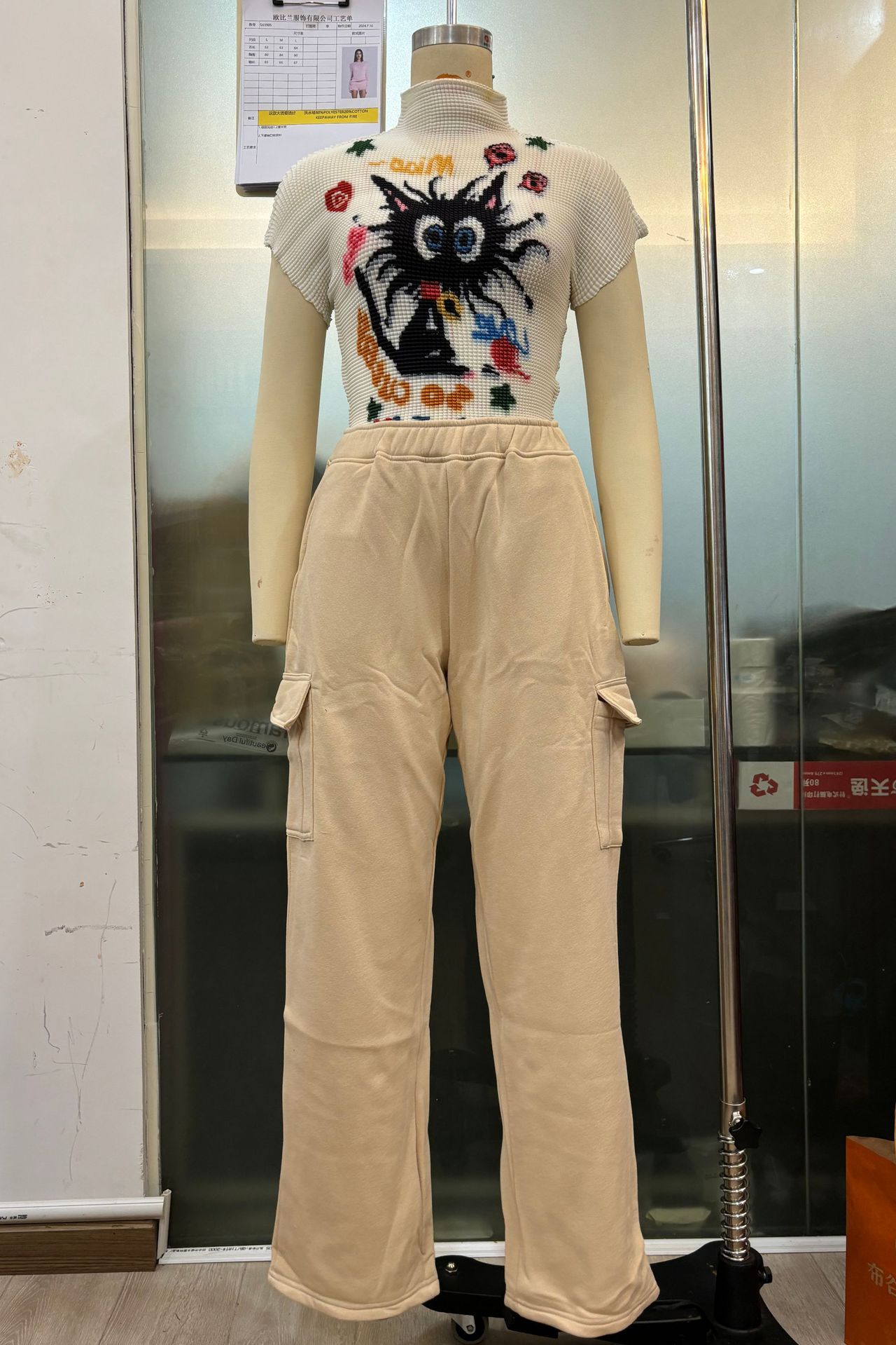 El comercio exterior de otoño e invierno de las mujeres pantalones de chándal de pierna ancha nueva cintura elástica suelta overoles casuales populares SU3570 image 9