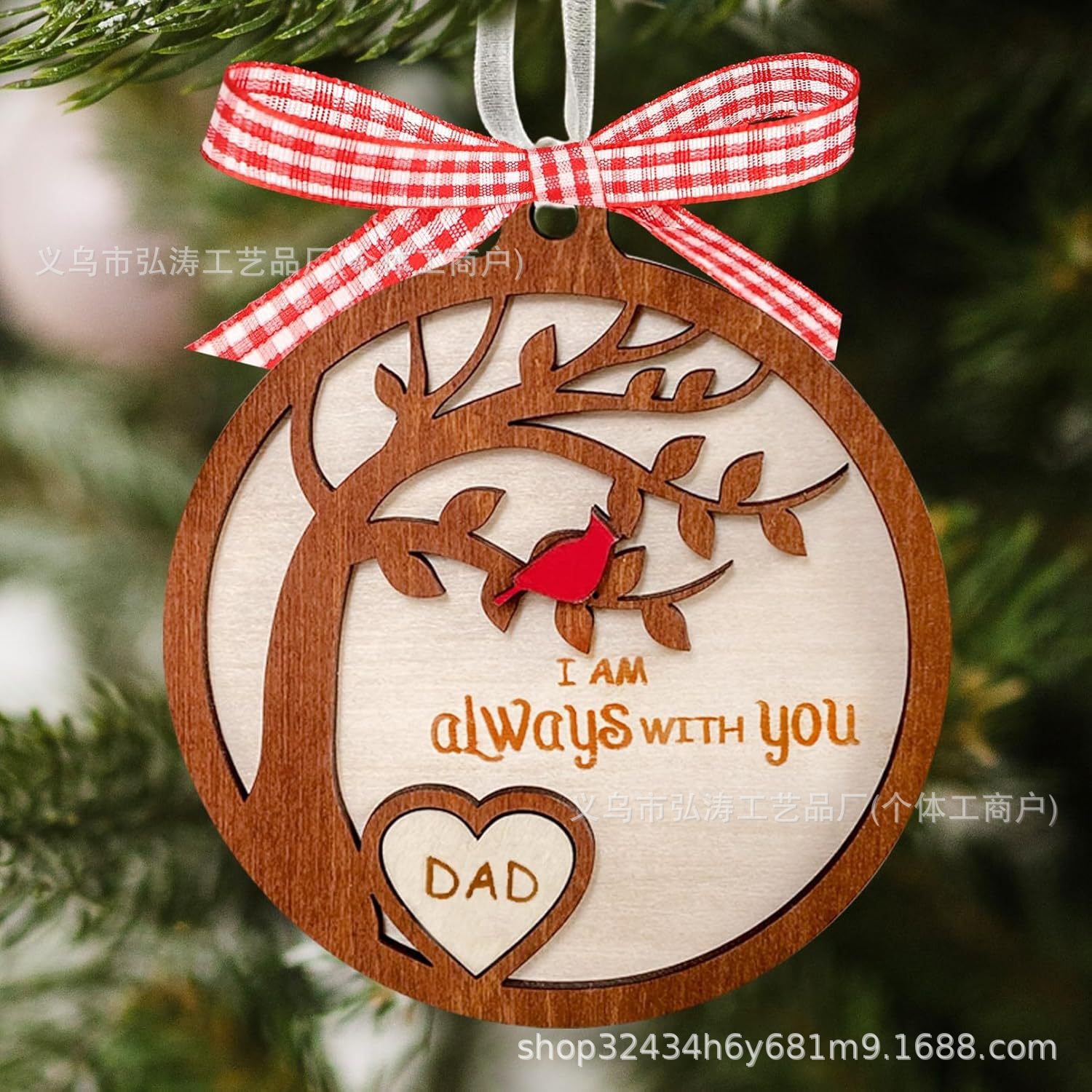 Decoración colgante 2026 nuevo mejor regalo de mudanza decoración de madera decoración para el hogar decoración del árbol de Navidad rojo