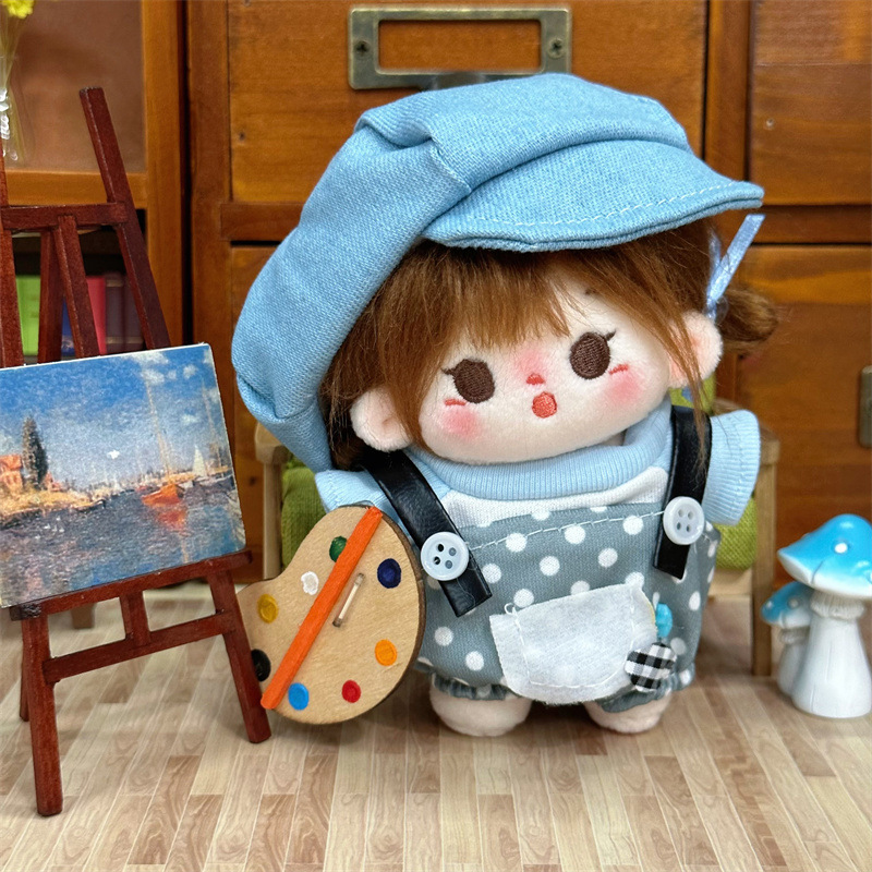 10cm doll clothes new "little painter" suit cotton doll cute 13cm self-deprecating bear change baby clothes