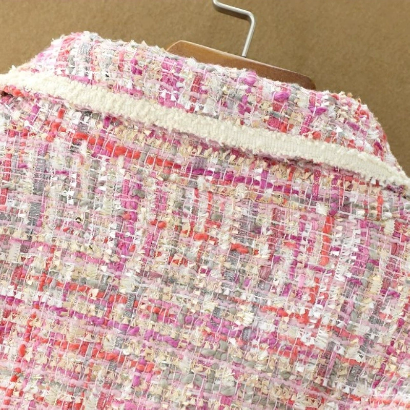 Демисезонная куртка, длинное шерстяное пальто, корейский стиль, стиль Chanel, коллекция 2023 года, средняя длина, премиум