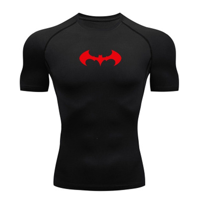2026 New Cross-Border Men's Fitness Sportswear T-Shirt Batman Tight-Fitting Shirt Quick-Drying High-Elastic Sportswear 2026 New Cross-Border Men's Fitness Sportswear T-Shirt Batman Tight-Fitting Shirt Quick-Drying High-Elastic Sportswear