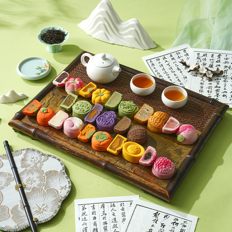 Mid-Autumn Mooncake Taoshan Pi Guochao Palace Mooncake Good Luck Lotus Xiahe Yingying Manufacturer Wholesale Group Purchase Souvenirs