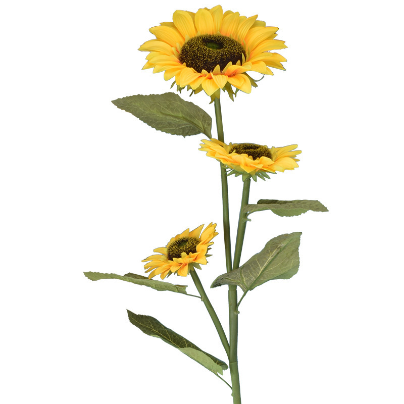 Flores de lujo ligero de alta gama simuladas flores falsas decoración floral sala de estar girasol mesa de comedor decoración floral decoración decorativa floral