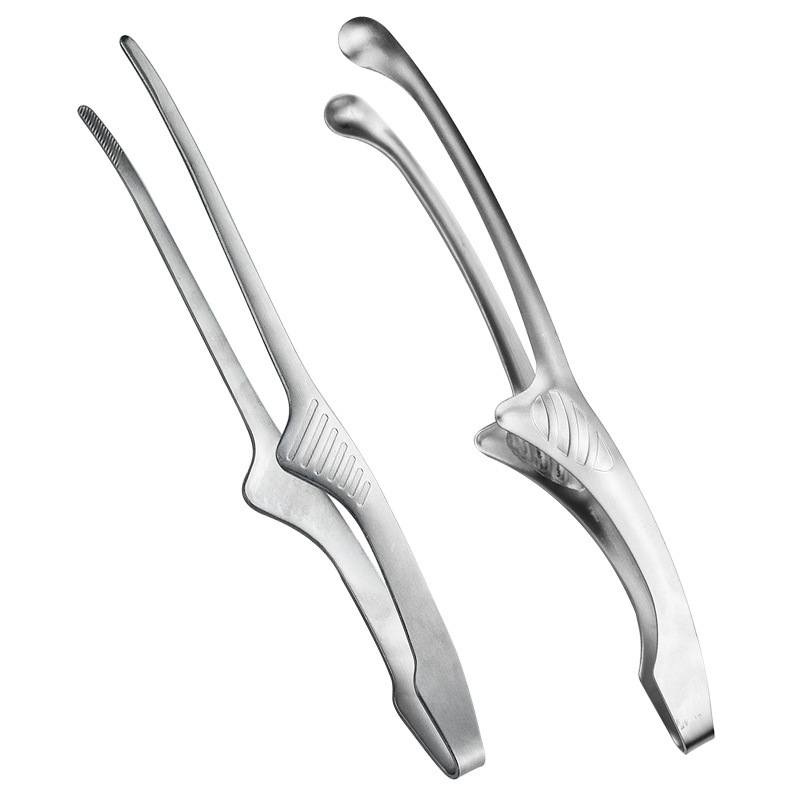 2 stainless steel barbecue tongs for charcoal grilling, steak tongs, BBQ grilling tongs, multi-functional food tongs, 304 stainless steel