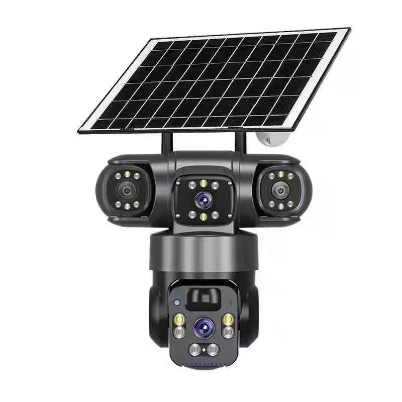 Solar Surveillance Camera Outdoor Ultra-Clear Night Vision Outdoor Camera Waterproof Mobile Phone Remote 360-Degree Intercom