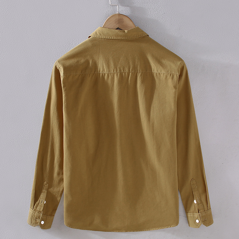 Herren Freizeithemd Patchwork Langarm Stilvolle Hemdjacke_voghion.com