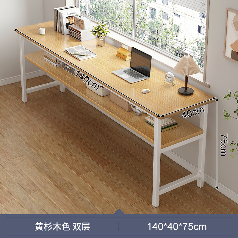 Mesa larga y estrecha mesa de estudio para dos personas mesa de estudio de alquiler simple mesa de trabajo dormitorio contra la pared mesa de computadora