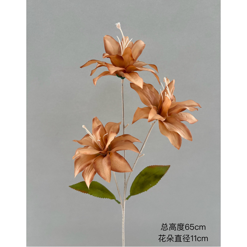 Flor simulada 3 cabezas lirio rosa lirio rojo accesorios de boda boda decoración al aire libre flor de seda camino tira de flores