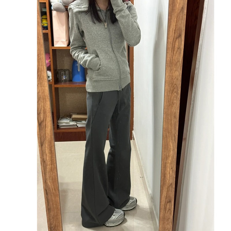 Sports Bell-Bottom Pants Plus Size Slimming Pants Women's 2025 New Fat mm Slim Fit Slightly Flared Elastic Casual Bell-Bottom Pants