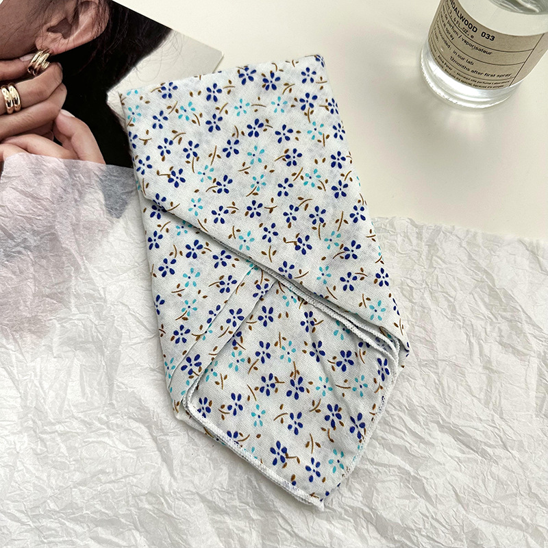 55 bufanda de seda, cinturón para el cabello, algodón y lino, bufanda cuadrada pequeña, arte coreano, moda de todo fósforo, primavera y otoño, nueva bufanda de temperamento, bufanda
