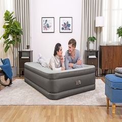 Bestway 69050 Dual-Layer Fabric Inflatable Bed with Built-in Pump, EU Standard, Household Inflatable Bed with Thick Air Cushion