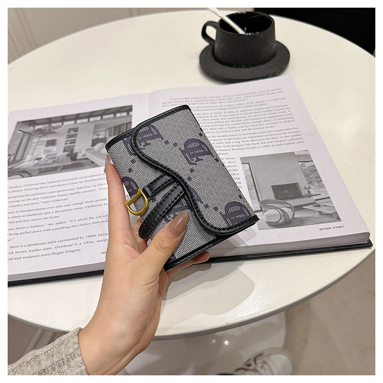 Fashionable Korean-style Long Printed Rhombic Trendy Niche Letter High-end Sense Multi-card Women's Wallet Coin Purse Fashionable Korean-style Long Printed Rhombic Trendy Niche Letter High-end Sense Multi-card Women's Wallet Coin Purse