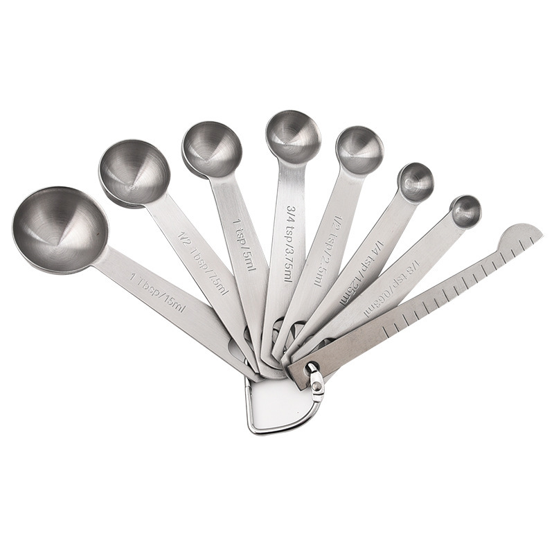 Silver measuring spoon set of eight