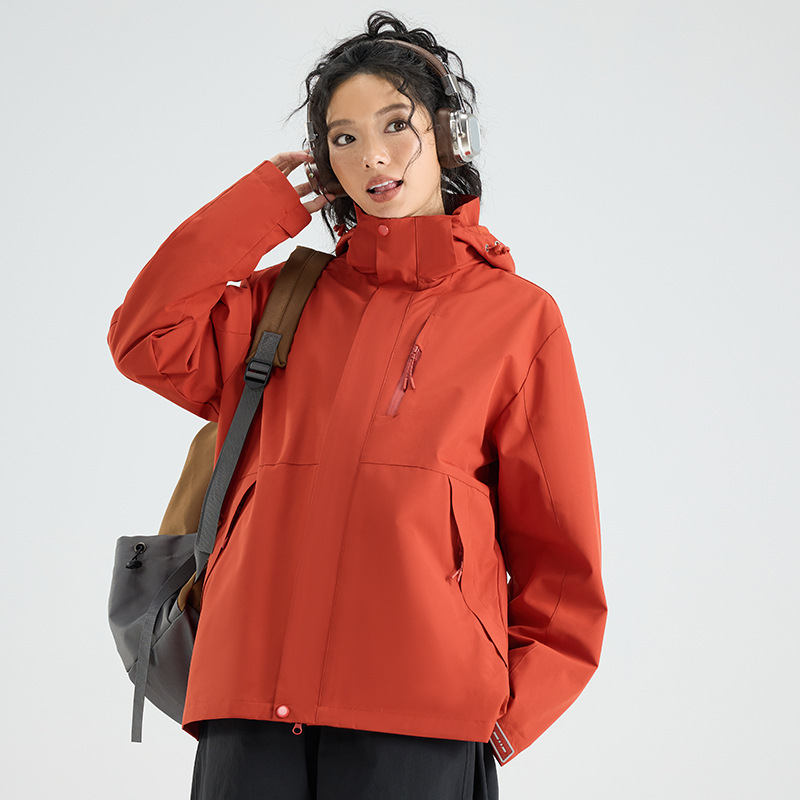 【朱雀红色】户外冲锋衣男士秋季运动登山进藏服防风防水工装夹克