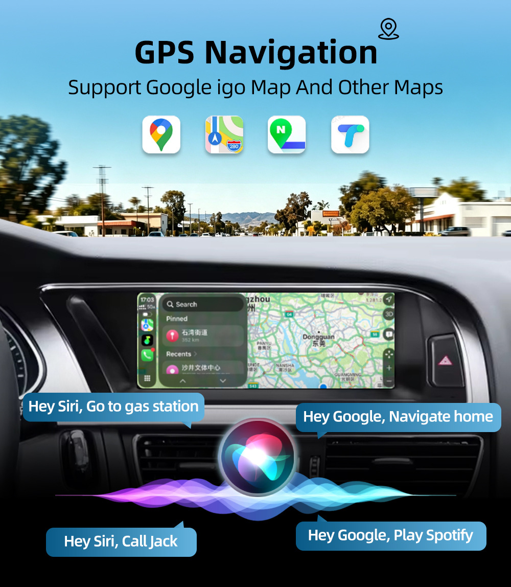 Car navigation central control screen suitable for Audi A4 RS4 B8 B8.5 8K Android reversing camera multimedia playback