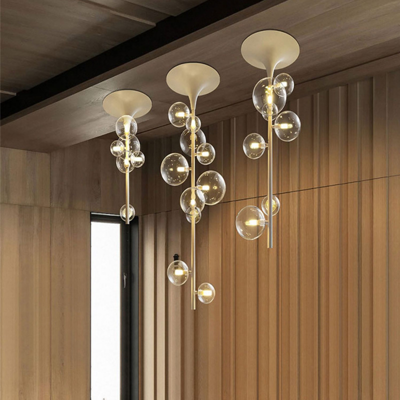 Diseñador de recepción de luces rojas de estilo nórdico diseñador de lámparas de luz comercial modernas bar superior lujoso restaurante de red de succión