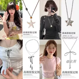 幸运星多巴胺小星星项链冷淡精致五角星长款卫衣链星星配饰百搭