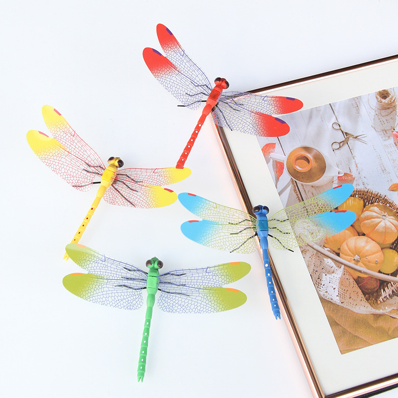 14cm simulation Dragonfly 4 pieces of creative home magnetic stickers three-dimensional magnetic simulation Dragonfly refrigerator magnets